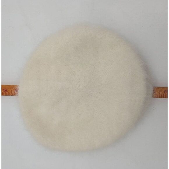 David & Young Angora & Nylon White Beret Hat - Picture 1 of 7